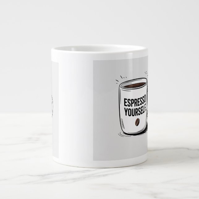 Funny Coffee Mugg - "Espresso Yourself"-offert - G Jumbo Mugg (Framsidan)
