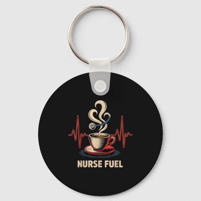 Funny Coffee Nurse Ekg Nurses Energy Caffeine Love Nyckelring (Framsida)
