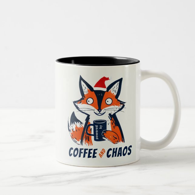 Funny Coffee och Chaos Santa Fox Två-Tonad Mugg (Höger)
