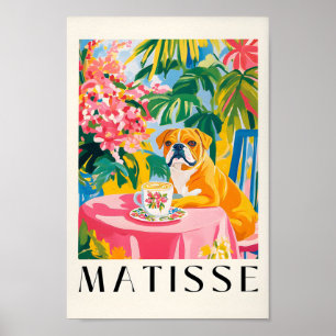 Funny Coffee Poster, English Bulldog Art, Henri Mo Poster