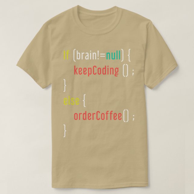 Funny Coffee Programming T Shirt (Design framsida)