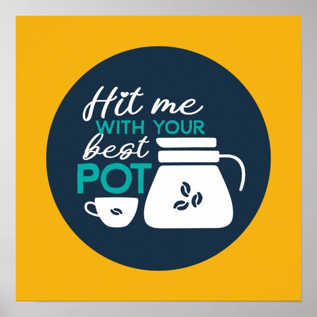 Funny Coffee Pun Typography Art Retro Färg Poster (Framsidan)