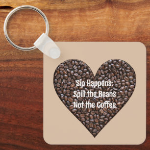 Funny Coffee Quote Metall Nyckelring