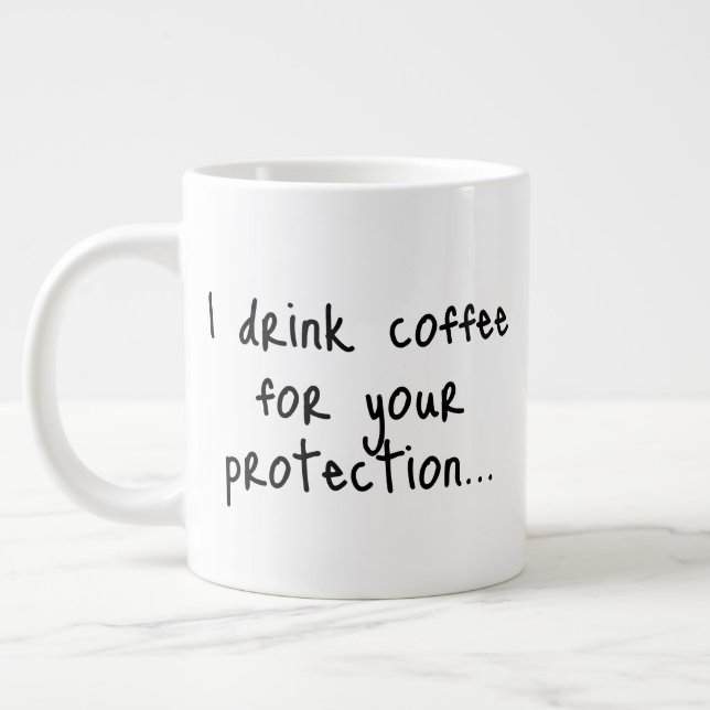 Funny Coffee Quote | Sarcastic Gift Idea | Minimal Jumbo Mugg (Vänster)