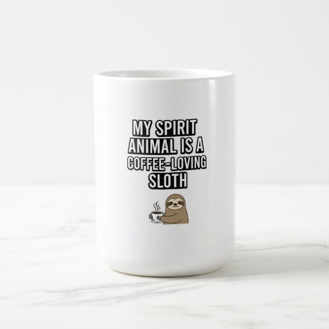 Funny Coffee Sloth T-Shirt | Min Spirit Animal är  Kaffemugg (Center)