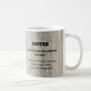 Funny Coffee Spelling Backwards är Eeffoc Kaffemugg