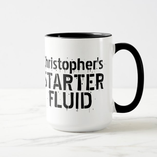 Funny Coffee Starter Fluid Personlig Namn Mugg (Höger)