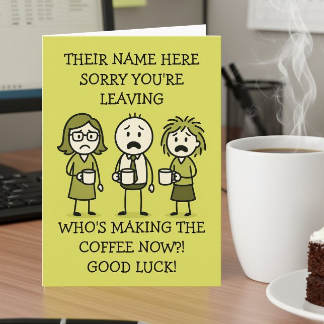 Funny Coffee-Themed Colleague Leaving Card Kort (Skapare uppladdad)
