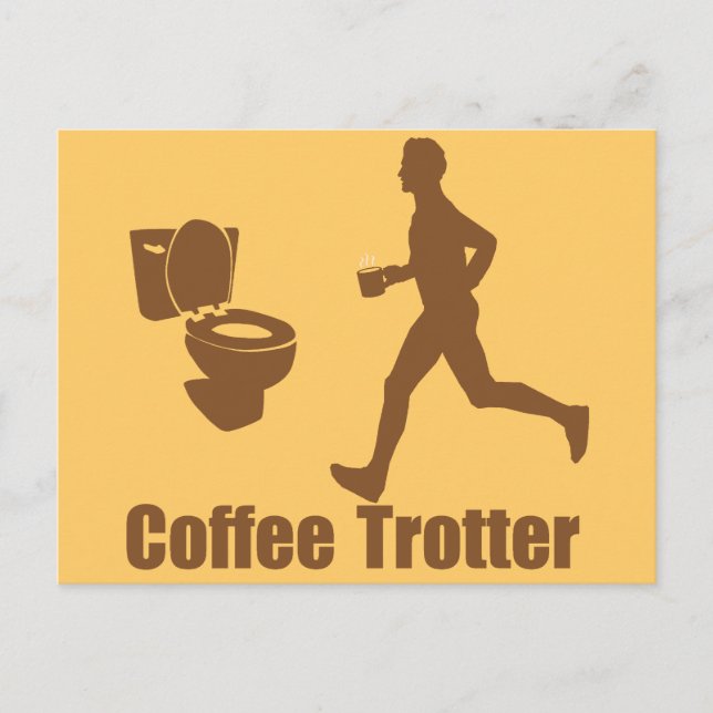 Funny Coffee Trotter Vykort (Framsida)