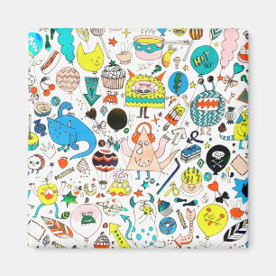 Funny Colorful Alien Monsters Party Magnet