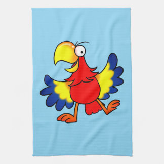 Funny Colorful Cartoon Parrot Bird Kökshandduk