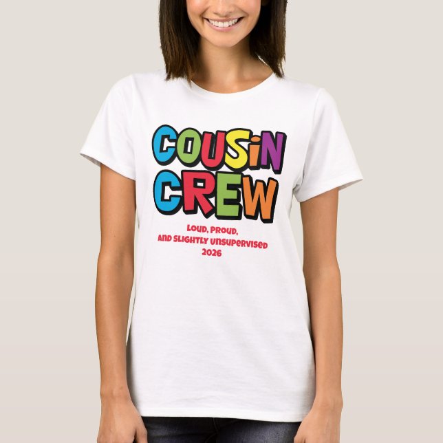 Funny Colorful Cousin Crew Family Reunion T Shirt (Framsida)