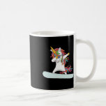 Funny Colorful Dabbing Unicorn Rainbow Snowboardin Kaffemugg<br><div class="desc">Funny Colorful Dabbing Unicorn Rainbow Snowboarding Gift</div>