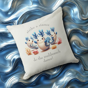 Funny Colorful Dancing Nudibranchs och Corals Kudde