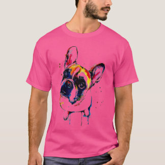 Funny Colorful Fransk Bulldog Älskare, Pet Hund Kä T Shirt
