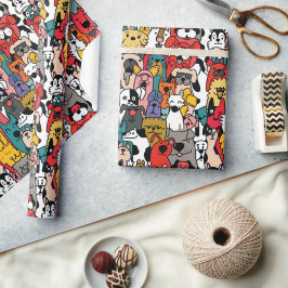 Funny Colorful Hundar Presentpapper