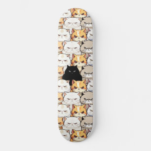 Funny Colorful Moody Meow Cats Kitten pet Mönster Mini Skateboard Bräda 18,5 Cm