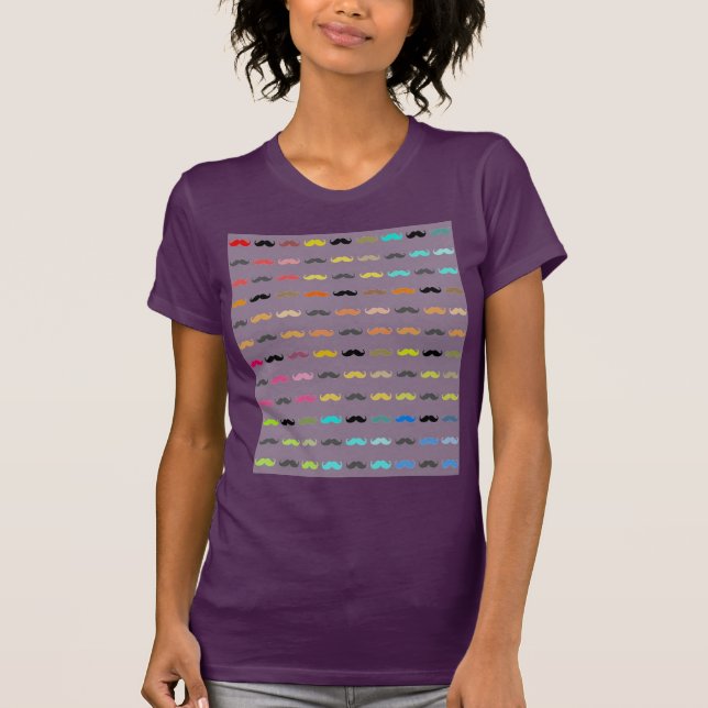 Funny Colorful Mustacher Tee (Framsida)