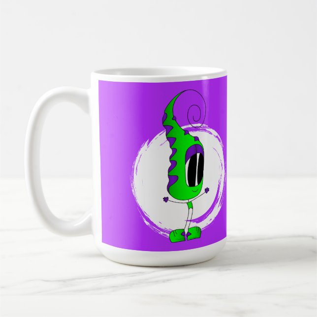 Funny, Colorful, Quirky, Cartoon Character Kaffemugg (Vänster)