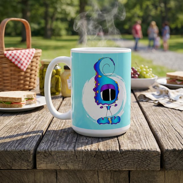 Funny, Colorful, Quirky, Cartoon Character Kaffemugg (Take a look at this most excellent cartoon character coffee mug!)