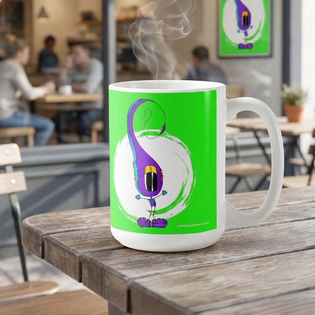 Funny, Colorful, Quirky, Cartoon Character Kaffemugg (Hey! Take a look at this most excellent cartoon character mug! )