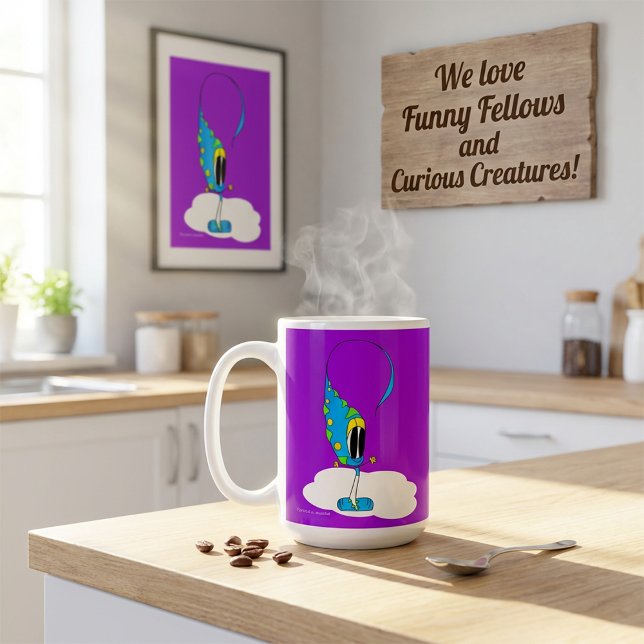 Funny, Colorful, Quirky, Cartoon Character Kaffemugg (Hey! Take a look at this very cool cartoon)