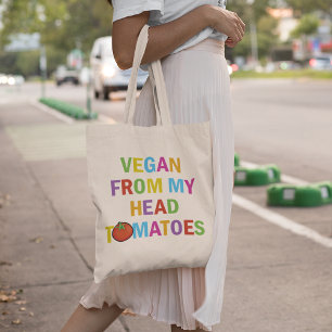 Funny Colorful Vegan från Head till mina Tomater Tygkasse