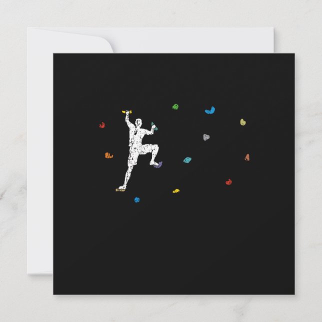 Funny Colourful Boulder Climber Gift Inbjudningar (Framsida)