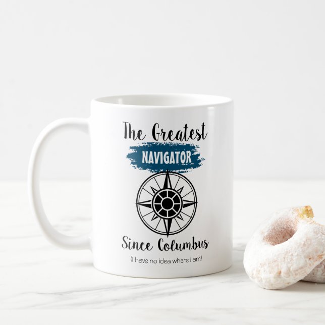 Funny Columbus Borttappad Navigator Kaffemugg (Med munk)