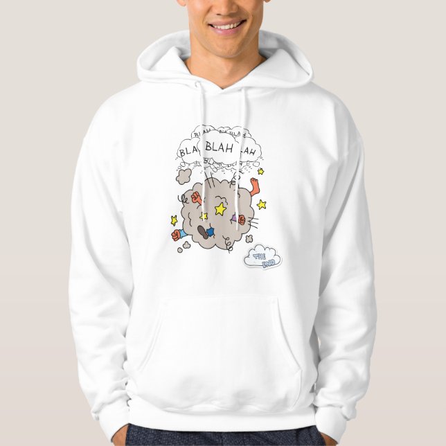 Funny Comic Fight Cloud Men's Pullover Hoodie (Framsida)
