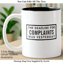Funny Complaints Deadline, Modern Minimalist  Två-Tonad Mugg