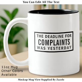 Funny Complaints Deadline, Modern Minimalist  Två-Tonad Mugg