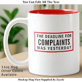 Funny Complaints Deadline, Modern Minimalist  Två-Tonad Mugg