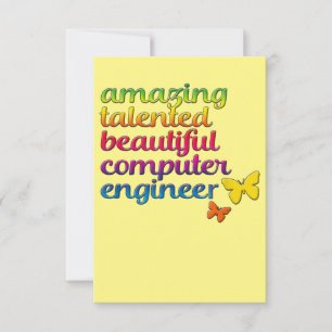 Funny Computer Ingenjör   Tekniker för Cute Girl Tack Kort