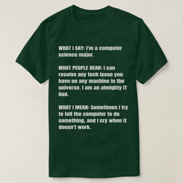 Funny Computer Science Major Student Geek Humor Jo T Shirt (Design framsida)