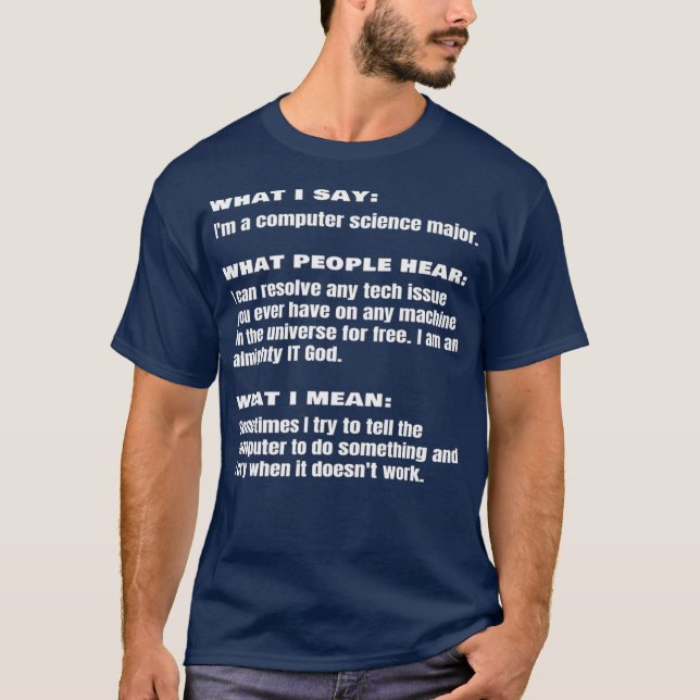 Funny Computer Science Major Student Ingenjör T Shirt (Framsida)