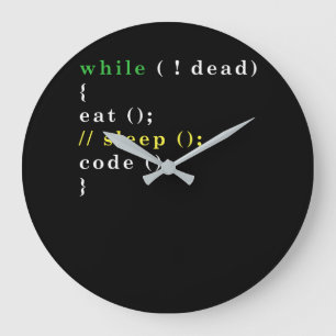 Funny Computer Science Programmer Eat-vilokod Stor Klocka