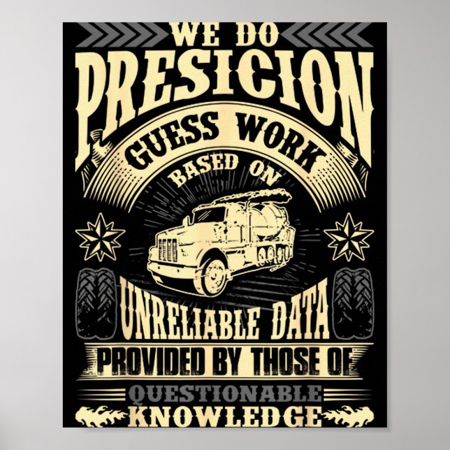 Funny Concrete Finisher We Do Presicion Guess Work Poster (Framsidan)