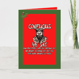 Funny Confucius jul Helgkort