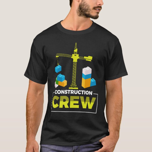 Funny Construction Crew Master Builder Byggnad T Shirt (Framsida)