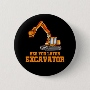 Funny Construction Excavator Boys Småbarn Knapp