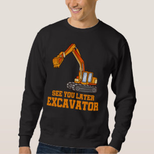 Funny Construction Excavator Boys Småbarn Lång Ärmad Tröja