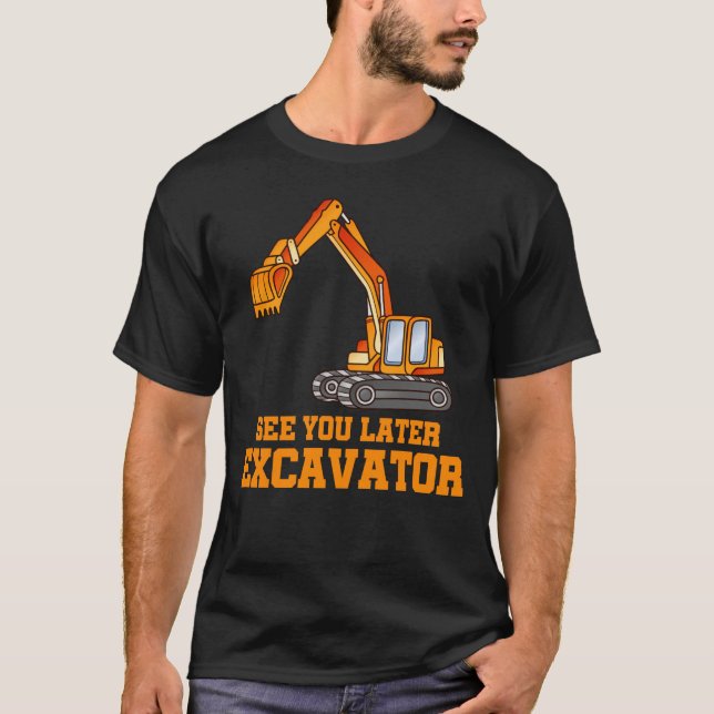 Funny Construction Excavator Boys Småbarn T Shirt (Framsida)