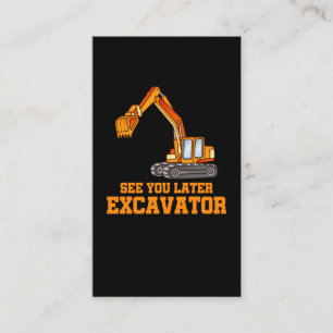 Funny Construction Excavator Boys Småbarn Visitkort