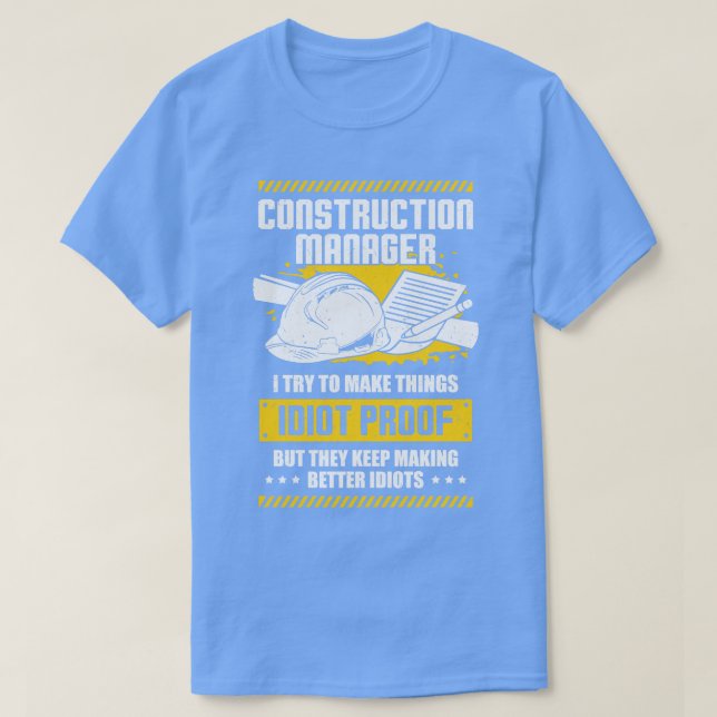Funny Construction Manager Gift T Shirt (Design framsida)