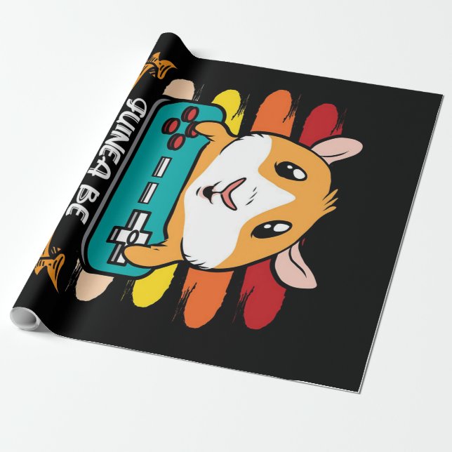 Funny Controller Guinea Gris Gift Älskare Presentpapper (Utrullad)