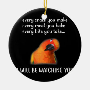 Funny Conure Bird Sol Conure for Conure Älskare Julgransprydnad Keramik