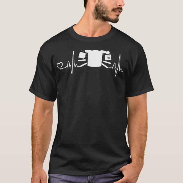 Funny Cook Heartbeat Culinary Cooking Chef pastrie T Shirt (Framsida)