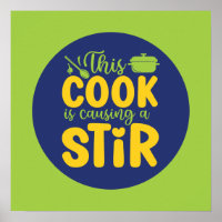 Funny Cook som orsakar en stir Retro-kokning Art D