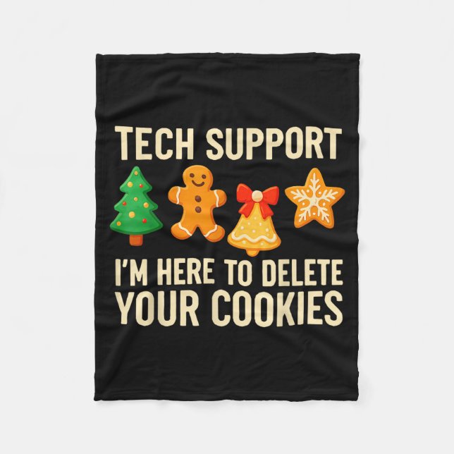 Funny Cookies Christmas Gingerbread Tech Suprt Men Fleecefilt (Framsidan)